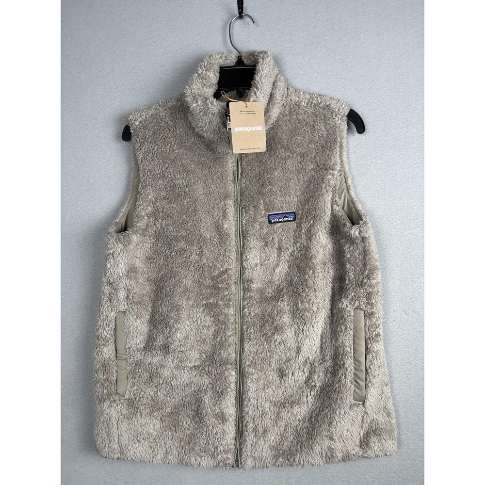 Patagonia Vest Womens Medium Seabird Grey Los Gatos Fleece Full Zip Sherpa